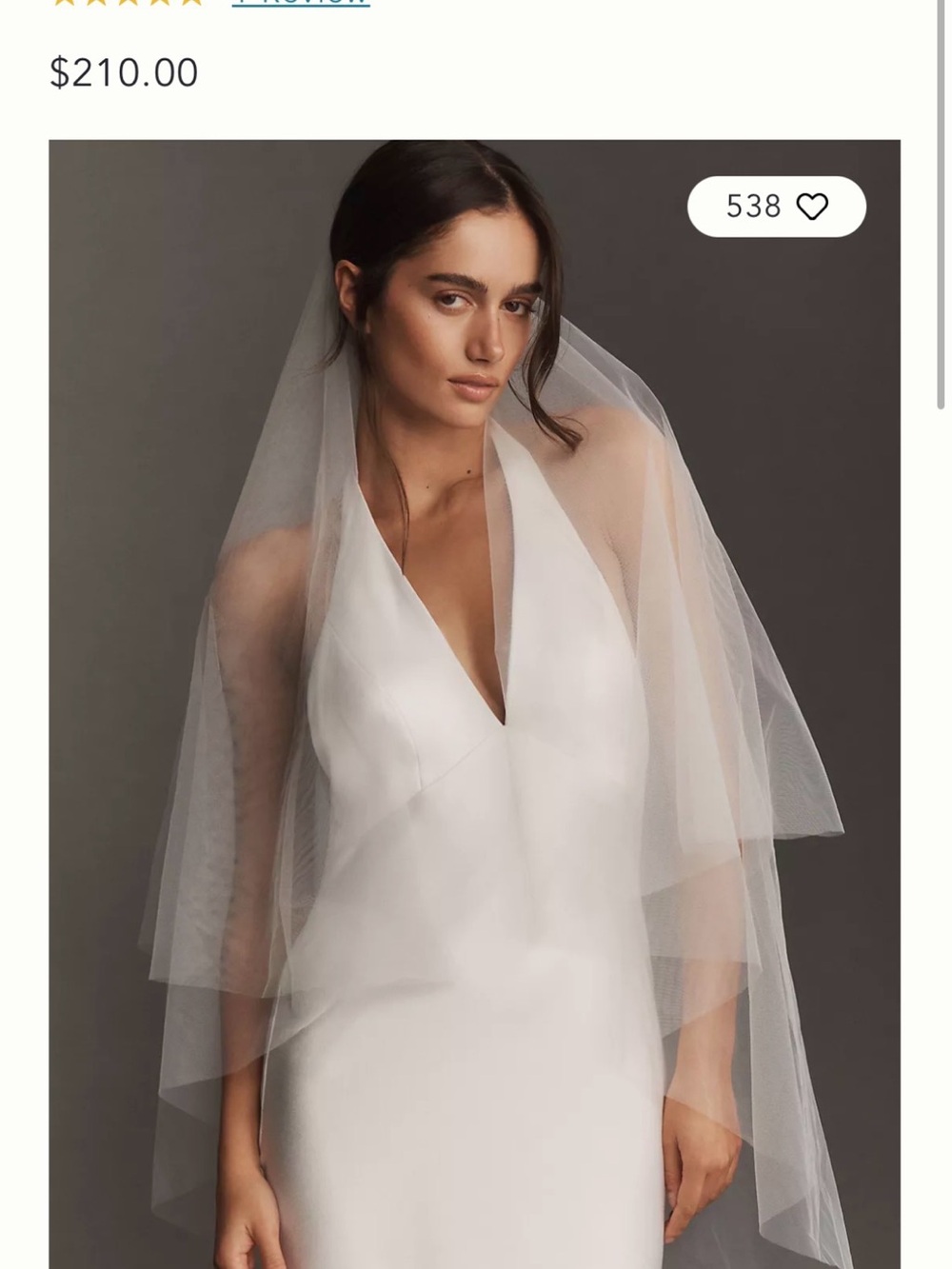 Anthropologie Watters NWOT Ivory Wedding Veil